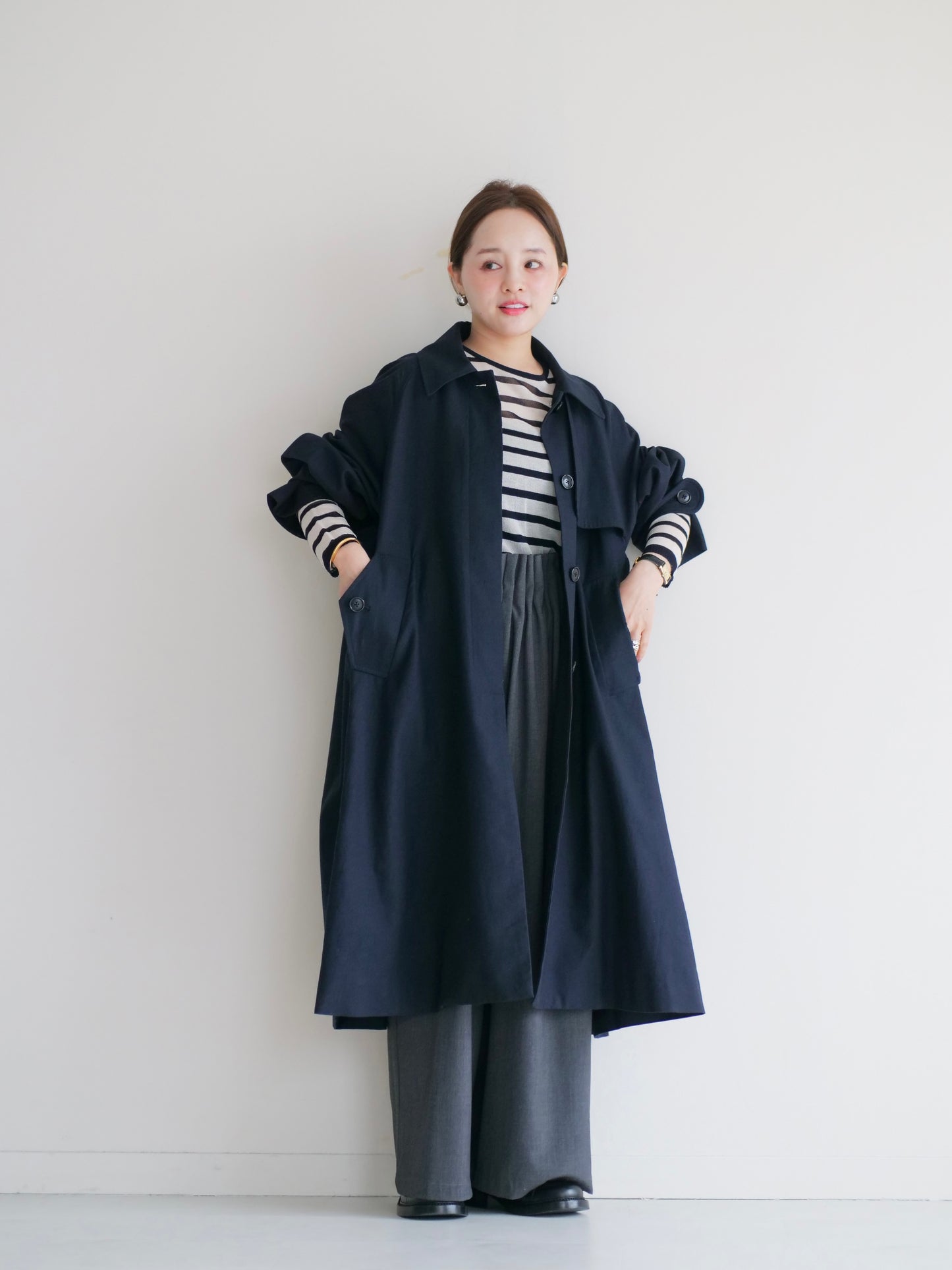 model:145cm (navy/FREE)
