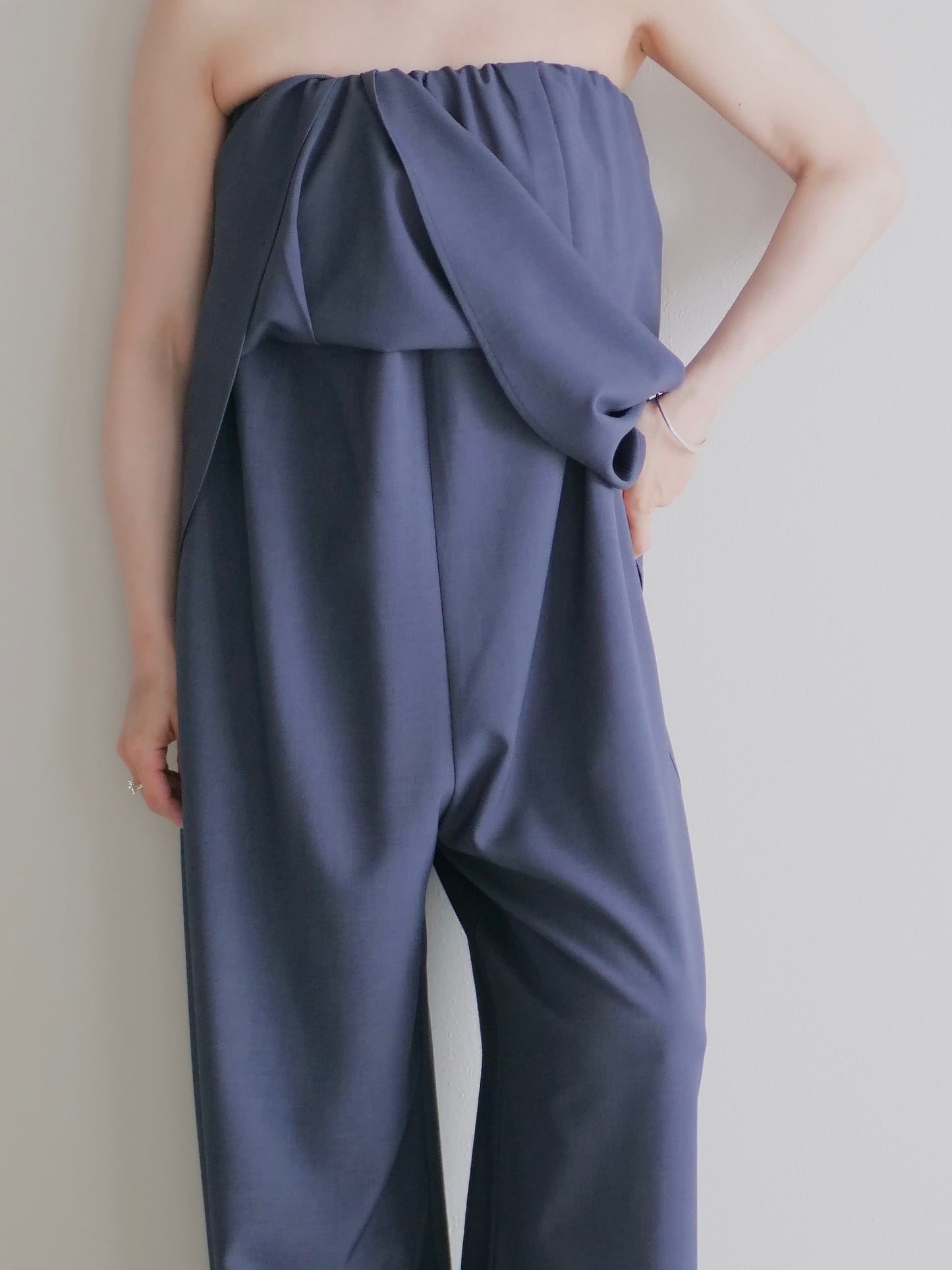 model:145cm (blue gray/short)