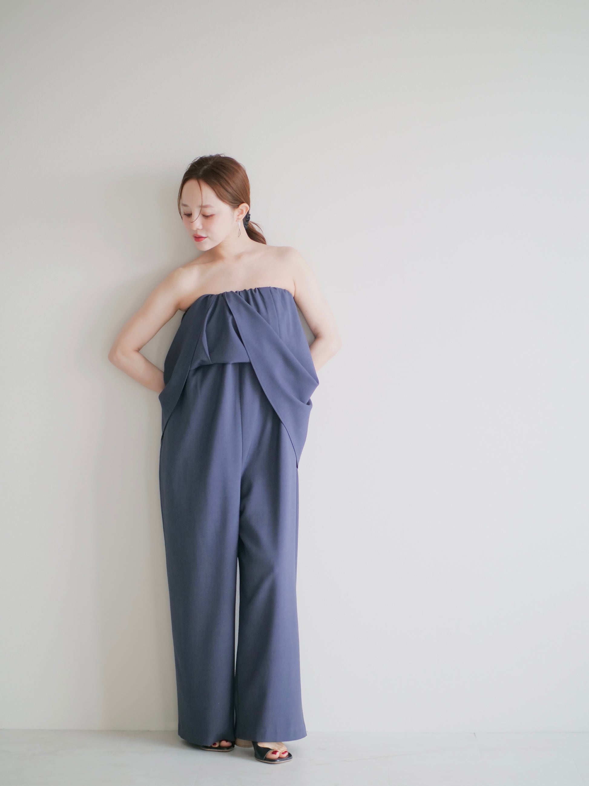 model:145cm (blue gray/short)