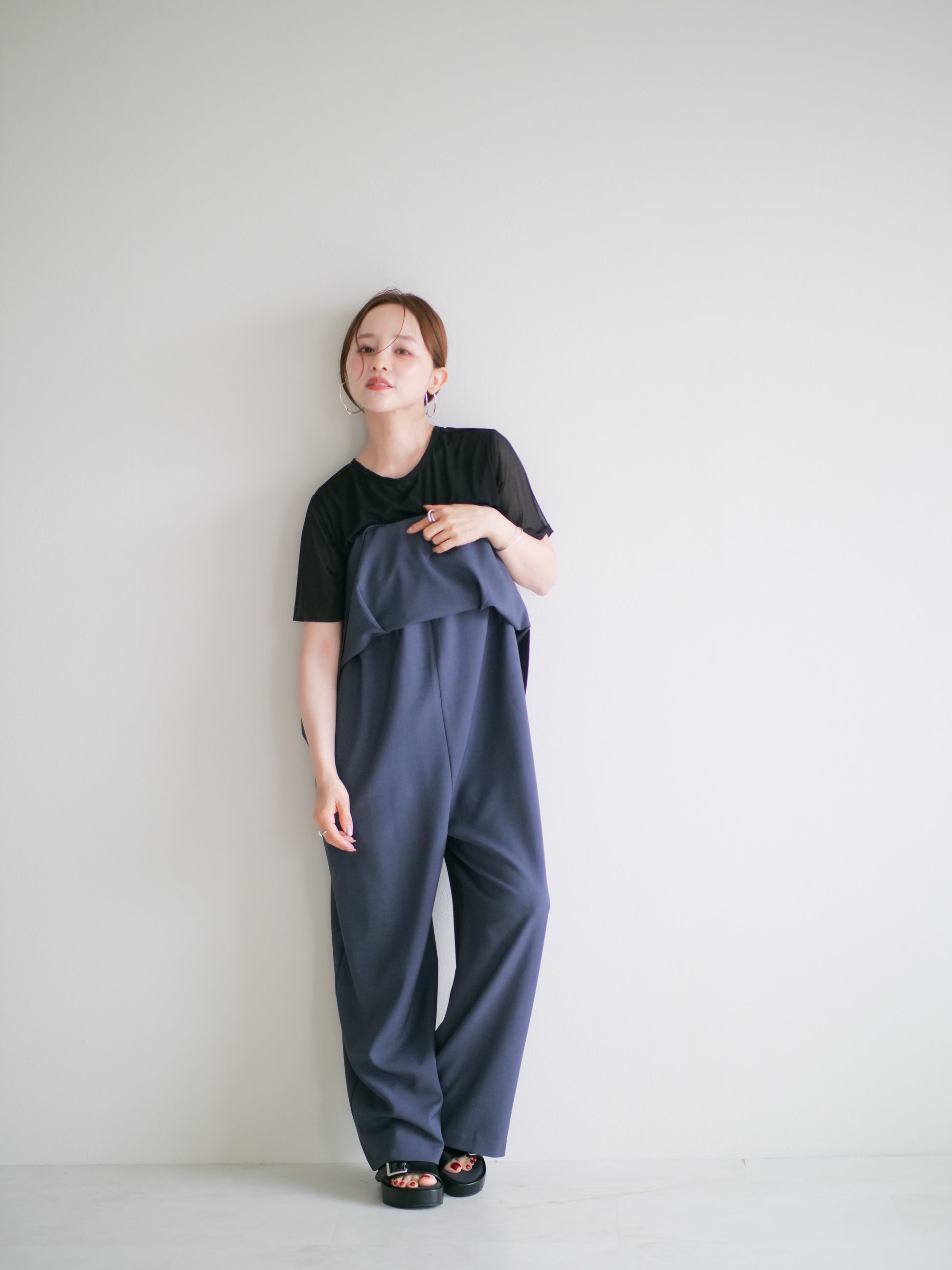model:145cm (blue gray/short)