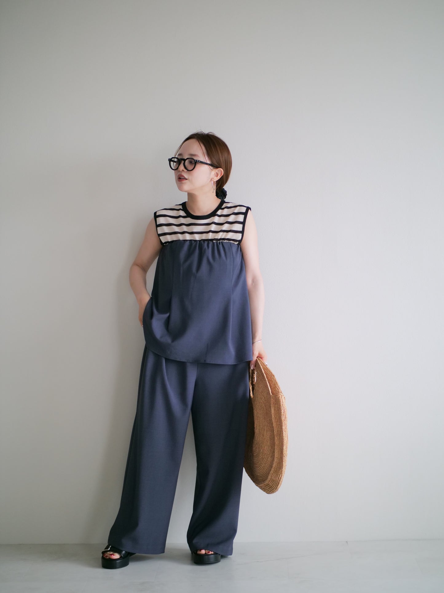 model:145cm (blue gray/short)