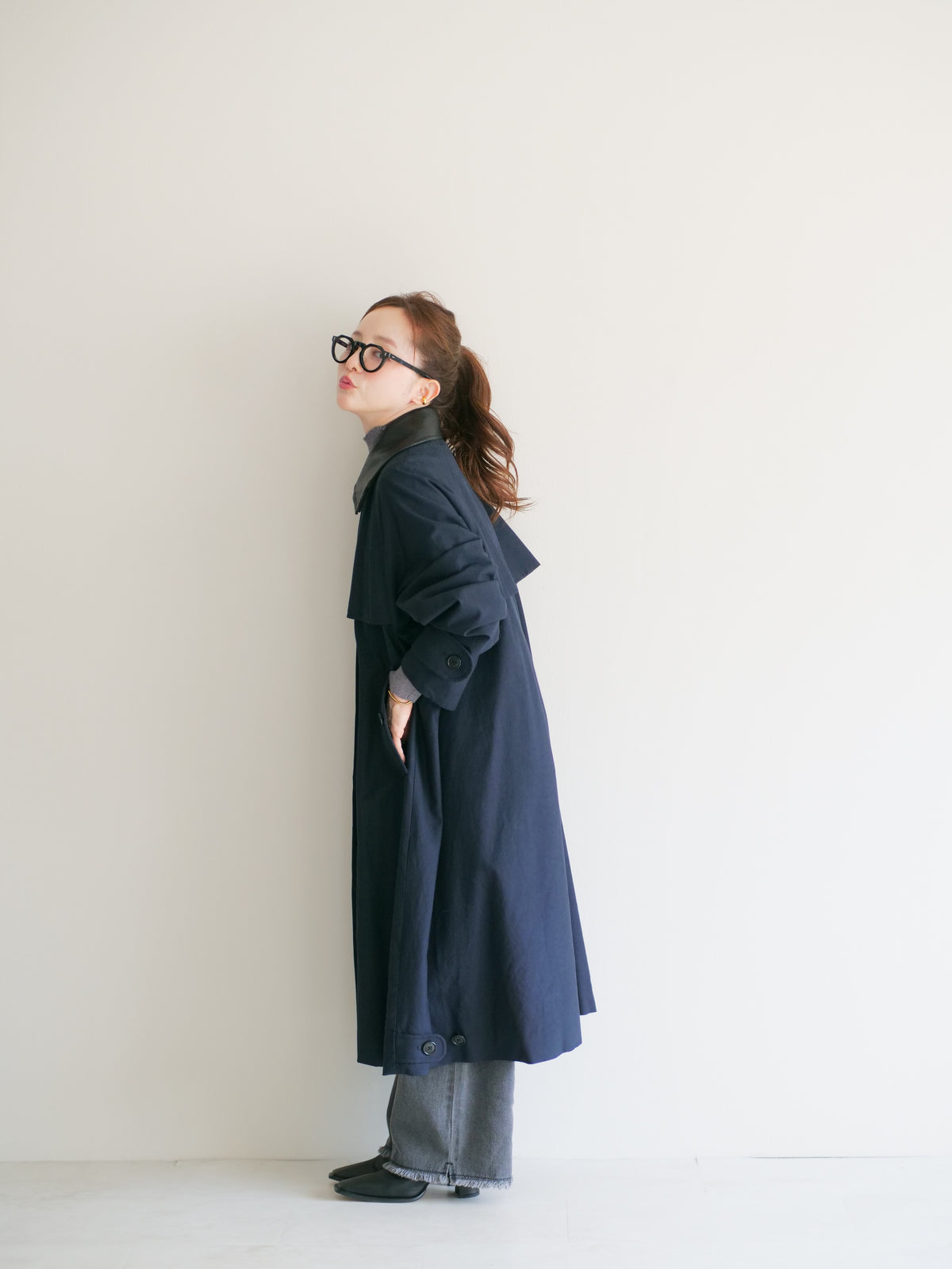 model:145cm (navy/FREE)