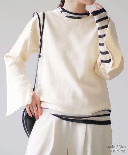 zip detail knit tops