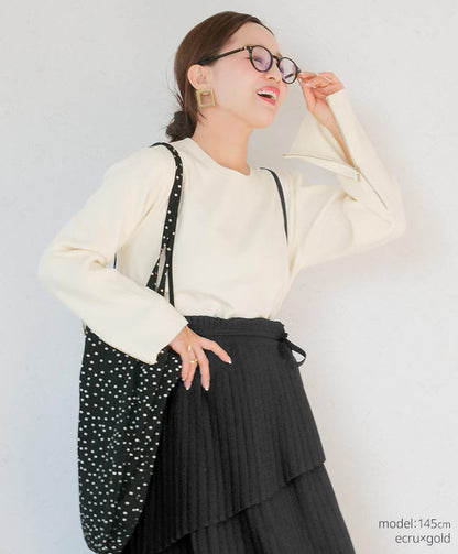 zip detail knit tops