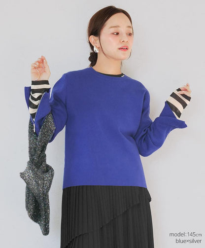 zip detail knit tops