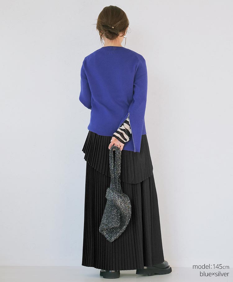 zip detail knit tops
