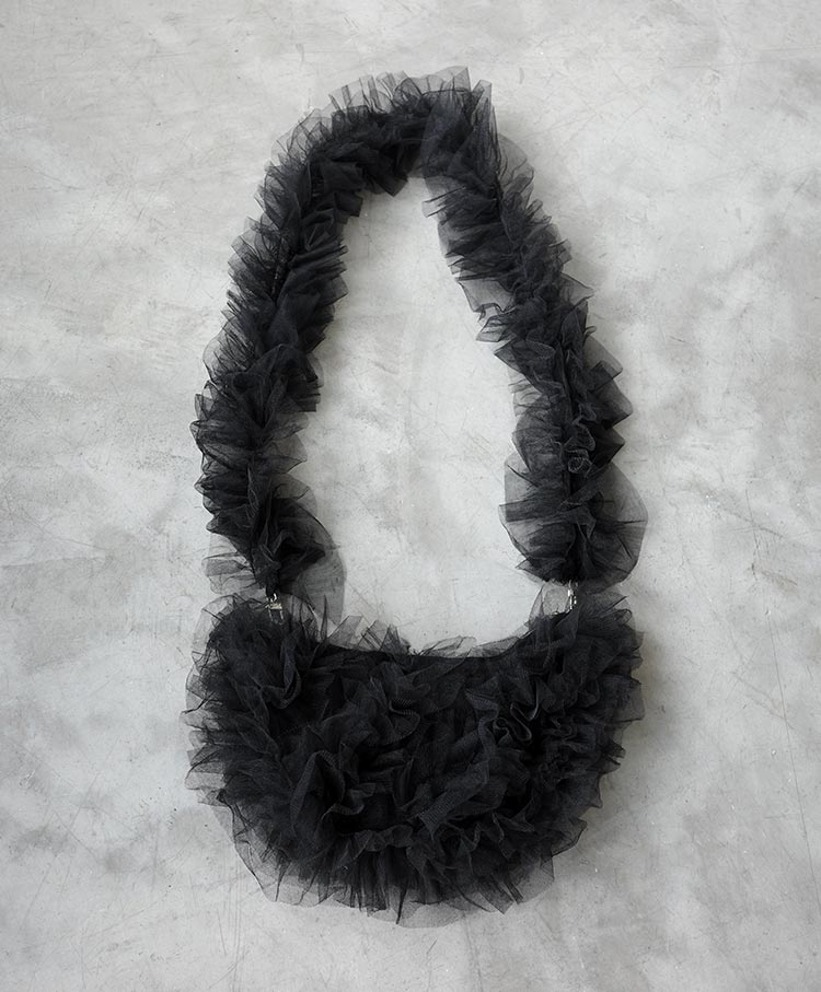 tulle half moon bag