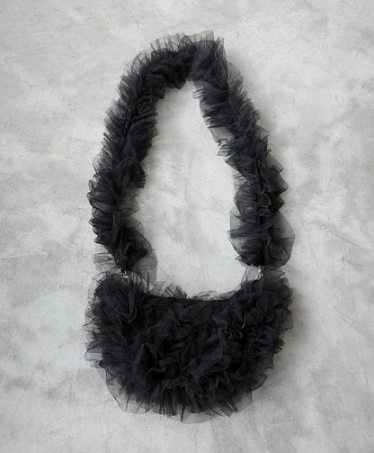 tulle half moon bag