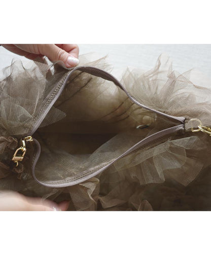 tulle half moon bag