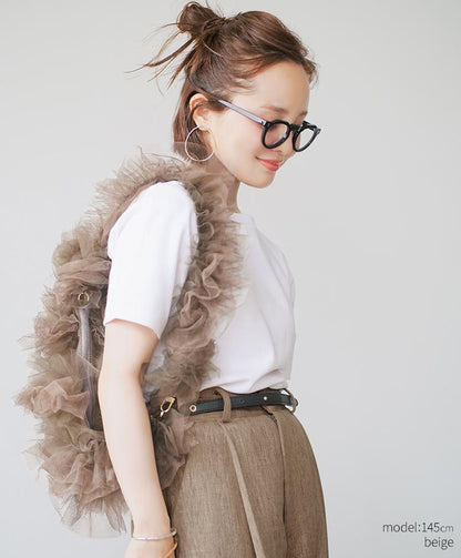 tulle half moon bag