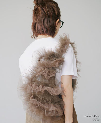 tulle half moon bag