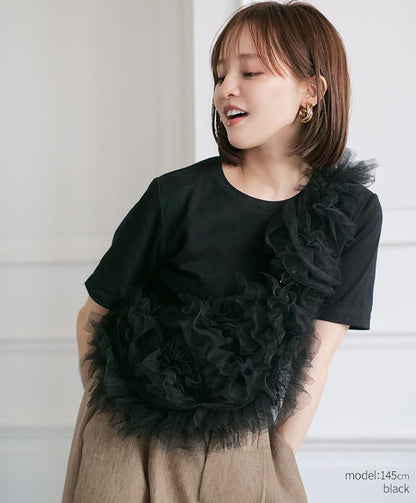 tulle half moon bag