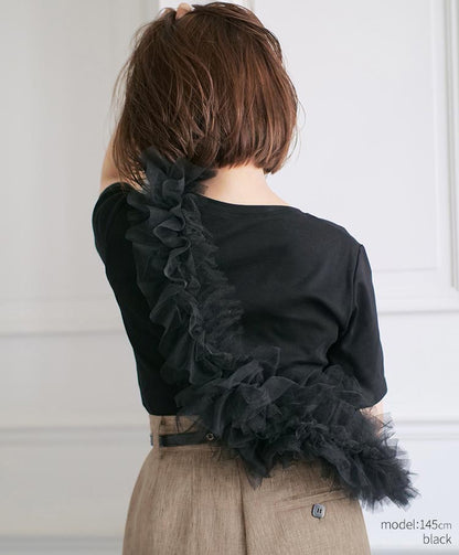 tulle half moon bag