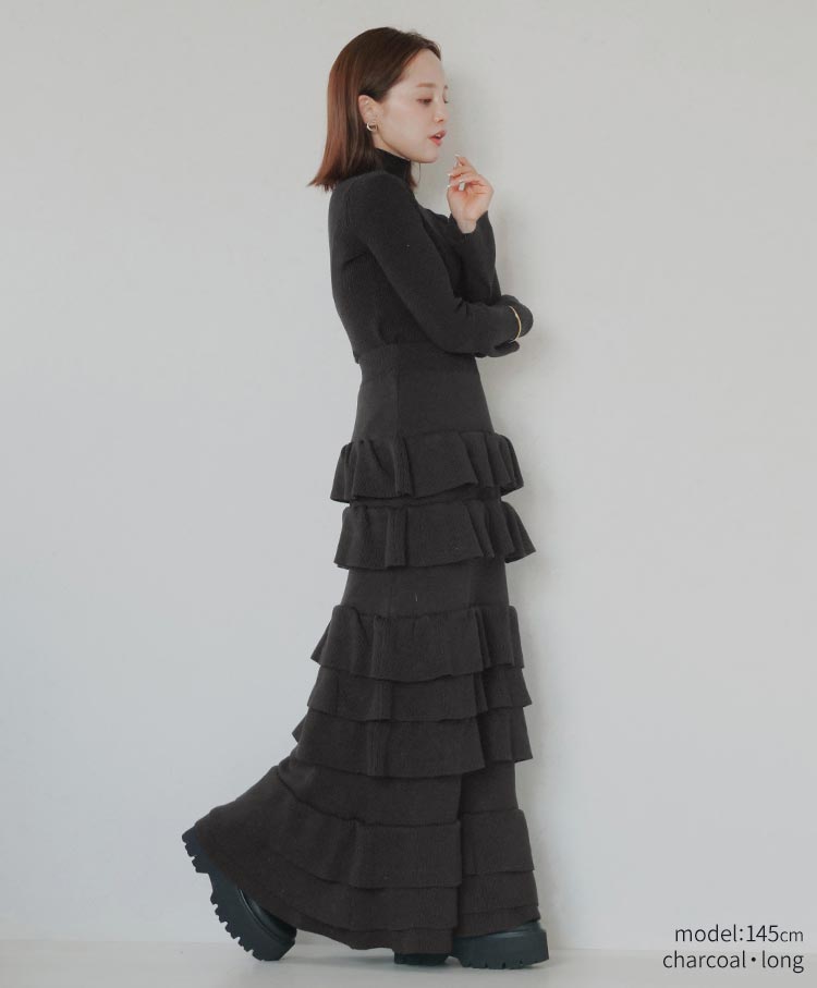 knit tiered skirt