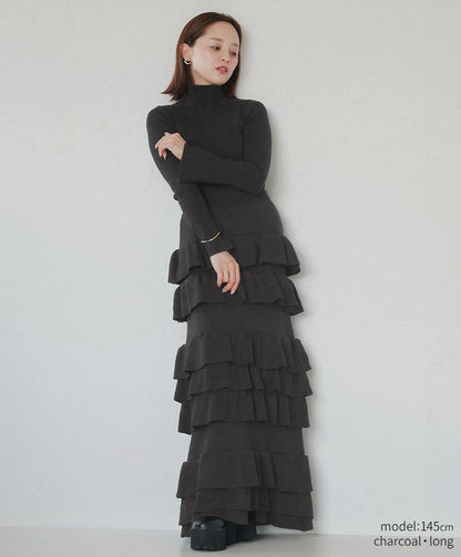 knit tiered skirt