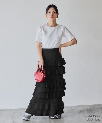 knit tiered skirt