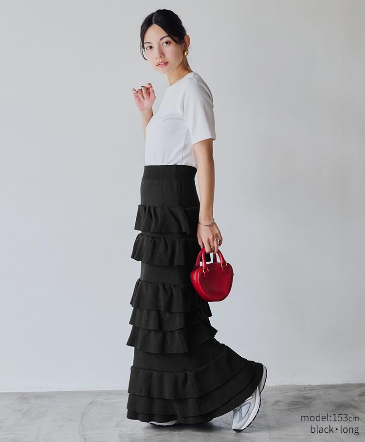 knit tiered skirt