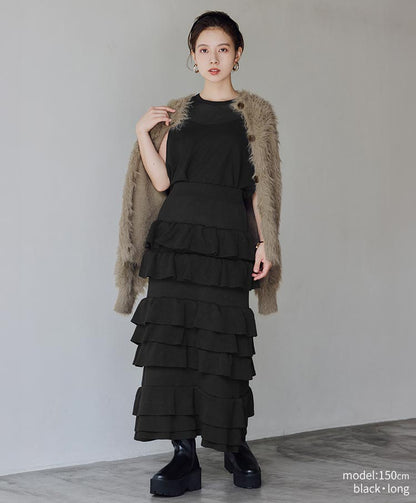 knit tiered skirt