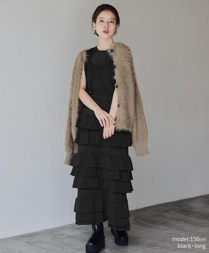 knit tiered skirt