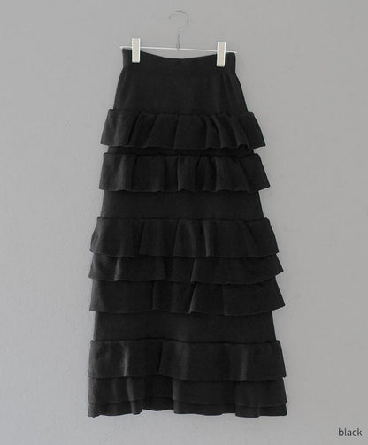 knit tiered skirt