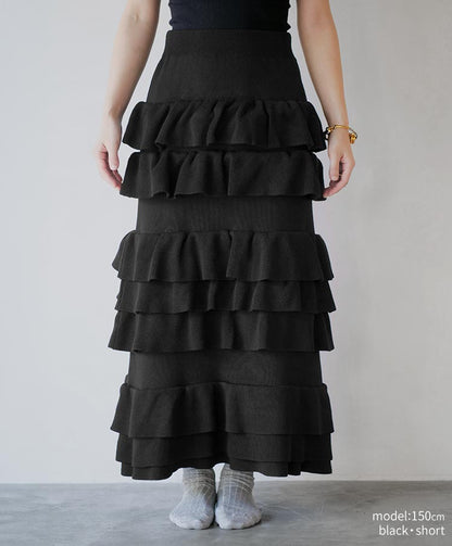 knit tiered skirt