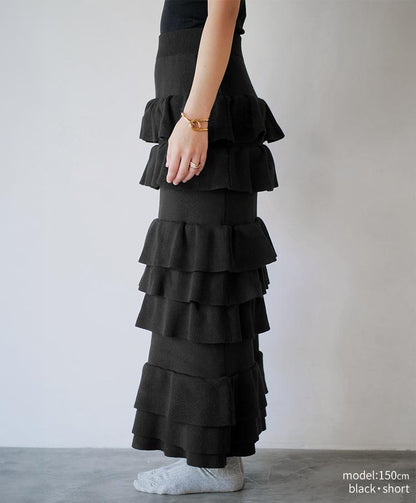 knit tiered skirt