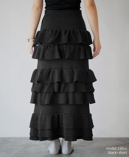 knit tiered skirt