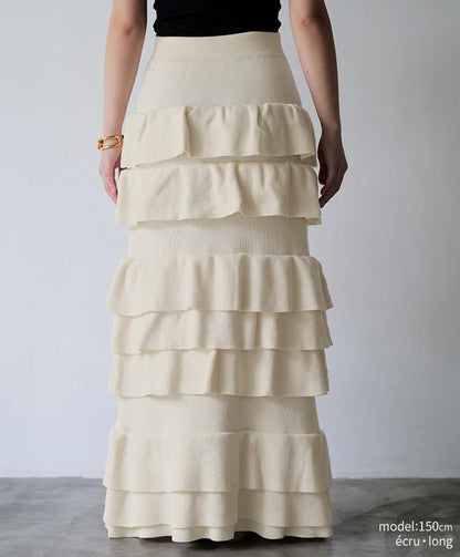 knit tiered skirt