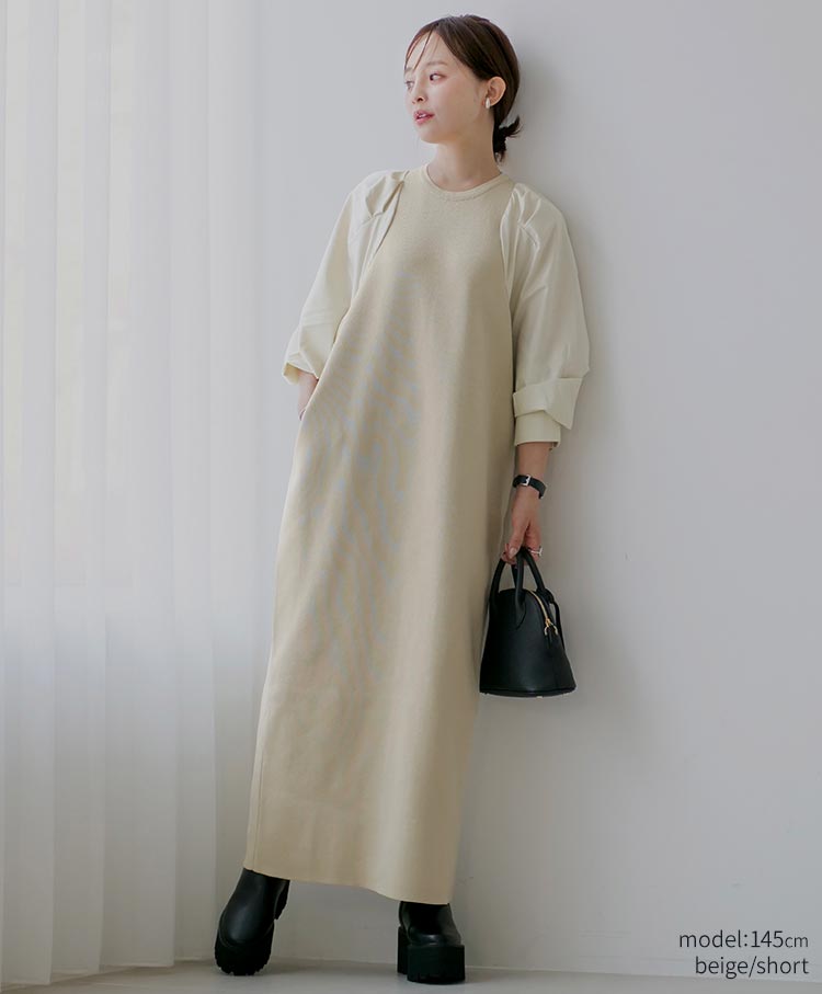 shirt sleeve knit one piece