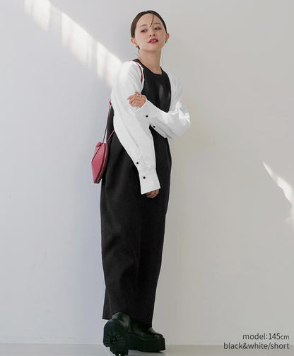 shirt sleeve knit one piece