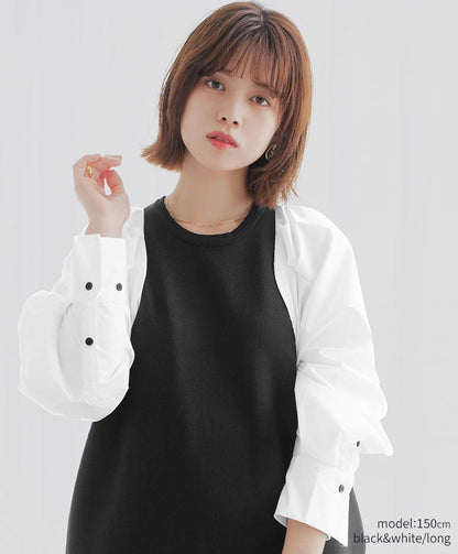 shirt sleeve knit one piece