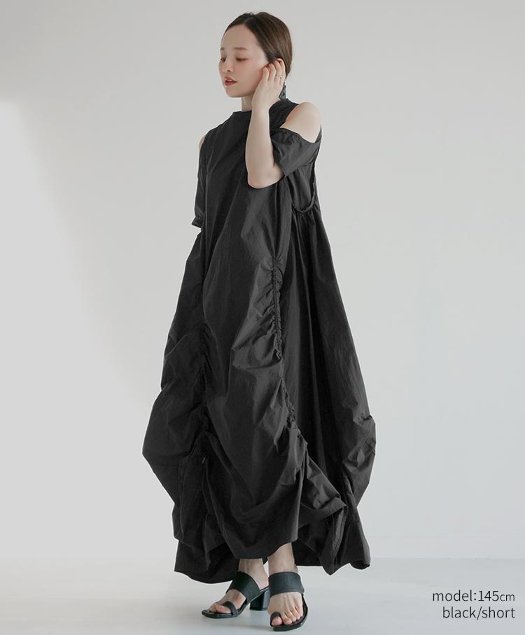 Nylon Gather One piece　AK078