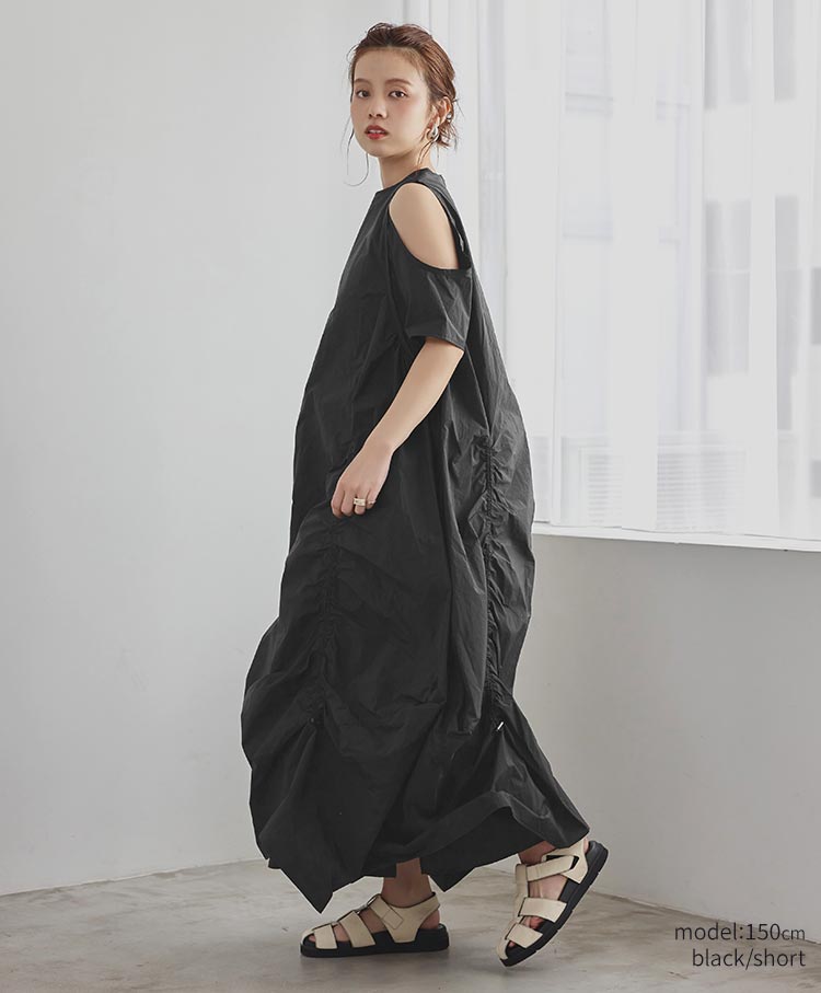 Nylon Gather One piece　AK078