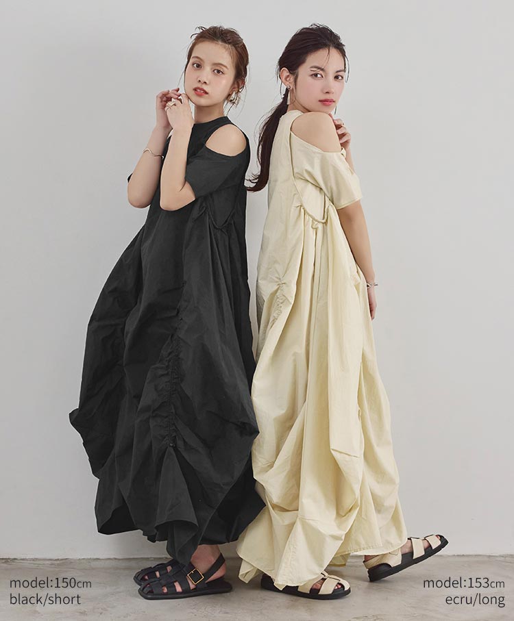 Nylon Gather One piece　AK078