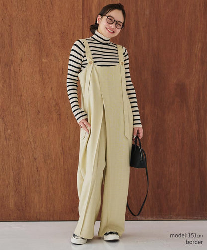 Button-Detail High Neck Knit