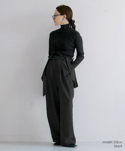 Button-Detail High Neck Knit