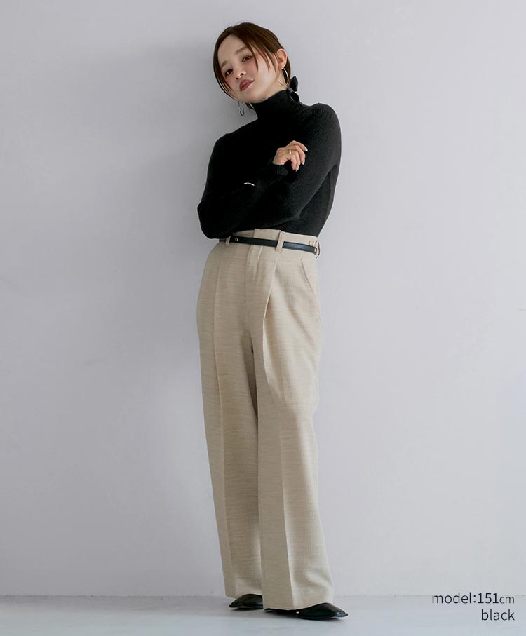 Button-Detail High Neck Knit