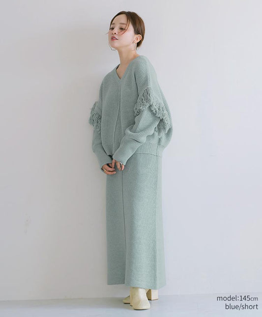 2way Fringe Knit Set-Up