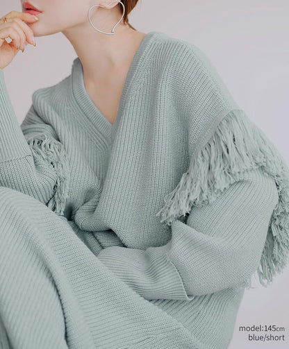 2way Fringe Knit Set-Up