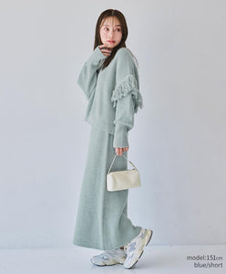 2way Fringe Knit Set-Up
