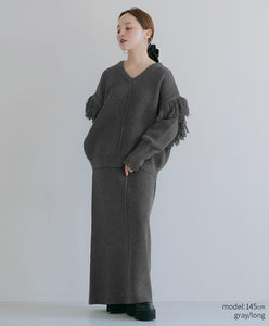 2way Fringe Knit Set-Up