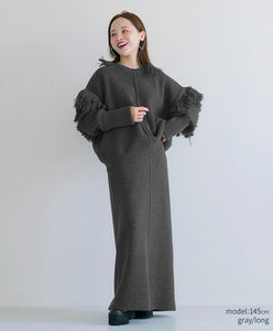 2way Fringe Knit Set-Up