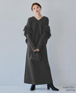 2way Fringe Knit Set-Up