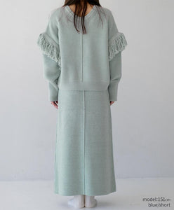 2way Fringe Knit Set-Up