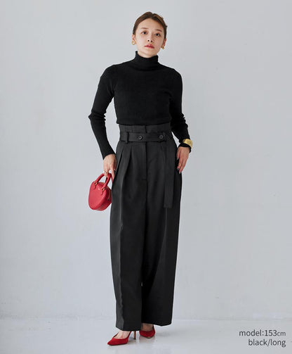 Belted Satin Pants