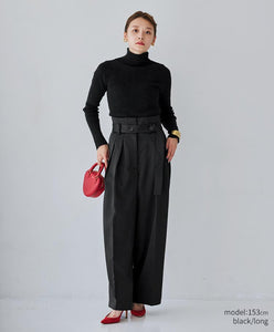 Belted Satin Pants