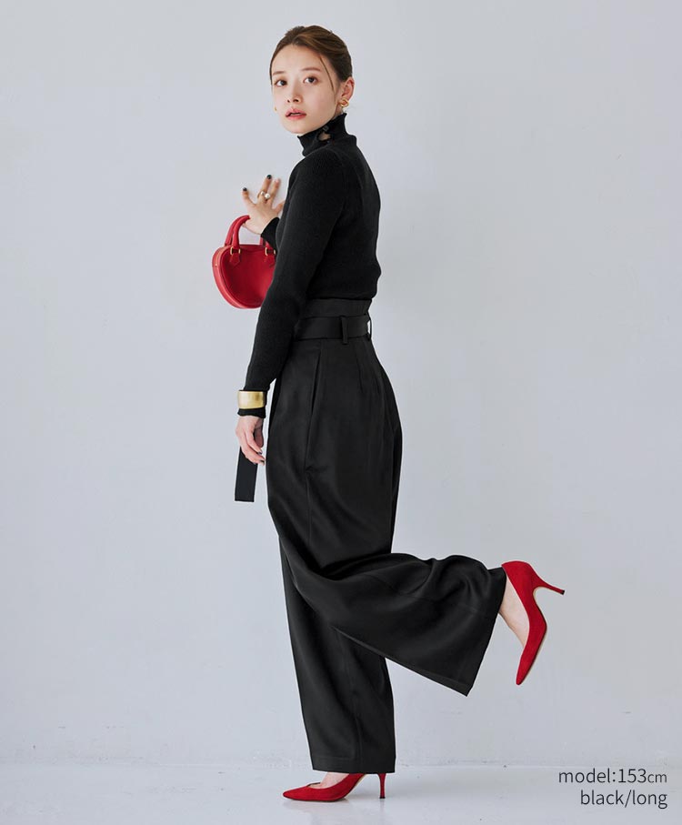 Belted Satin Pants