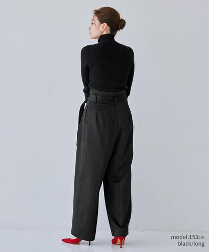 Belted Satin Pants