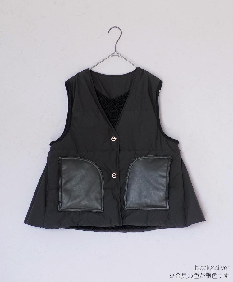 short down vest　AK044