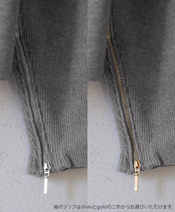 zip detail knit tops　AK046
